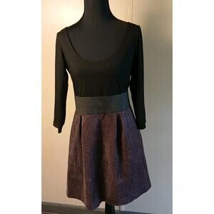 Alice Trixie Dress NWT Size M Made In NYC Black Top Purple Skirt